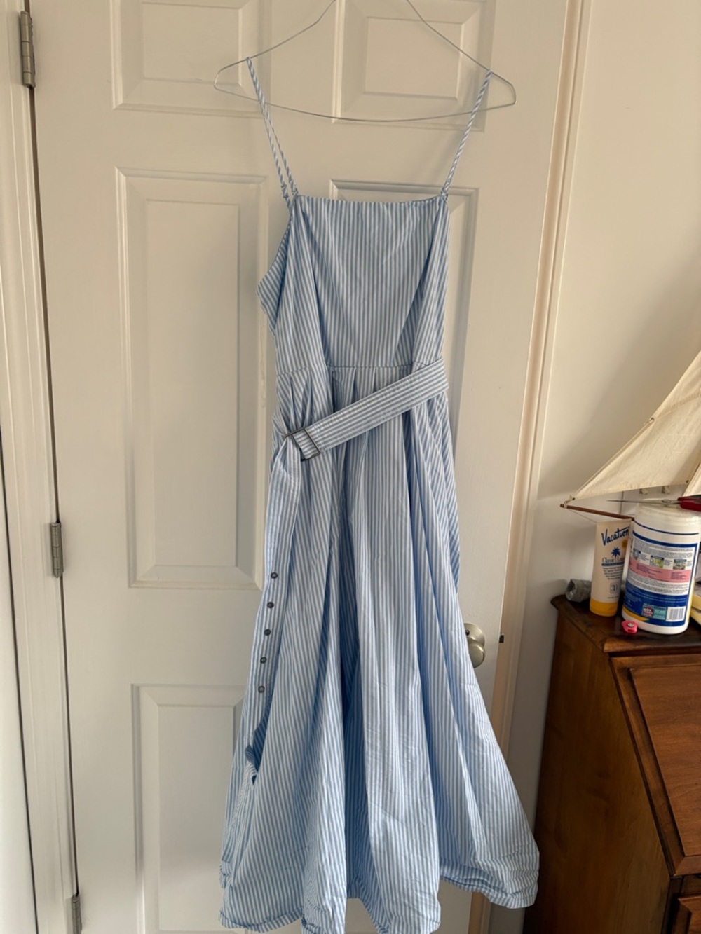 a new day Light Blue and White Striped Maxi Dress